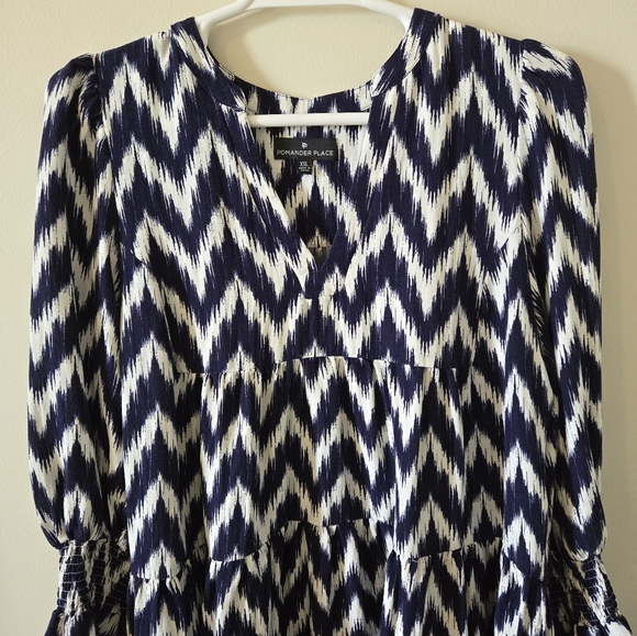 2X Womens navy & white dress - Picture 3 of 4